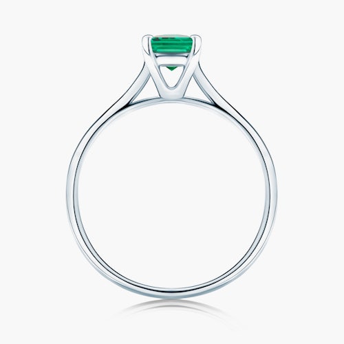 Pierścionek zaręczynowy SAVICKI: białe złoto, szmaragd